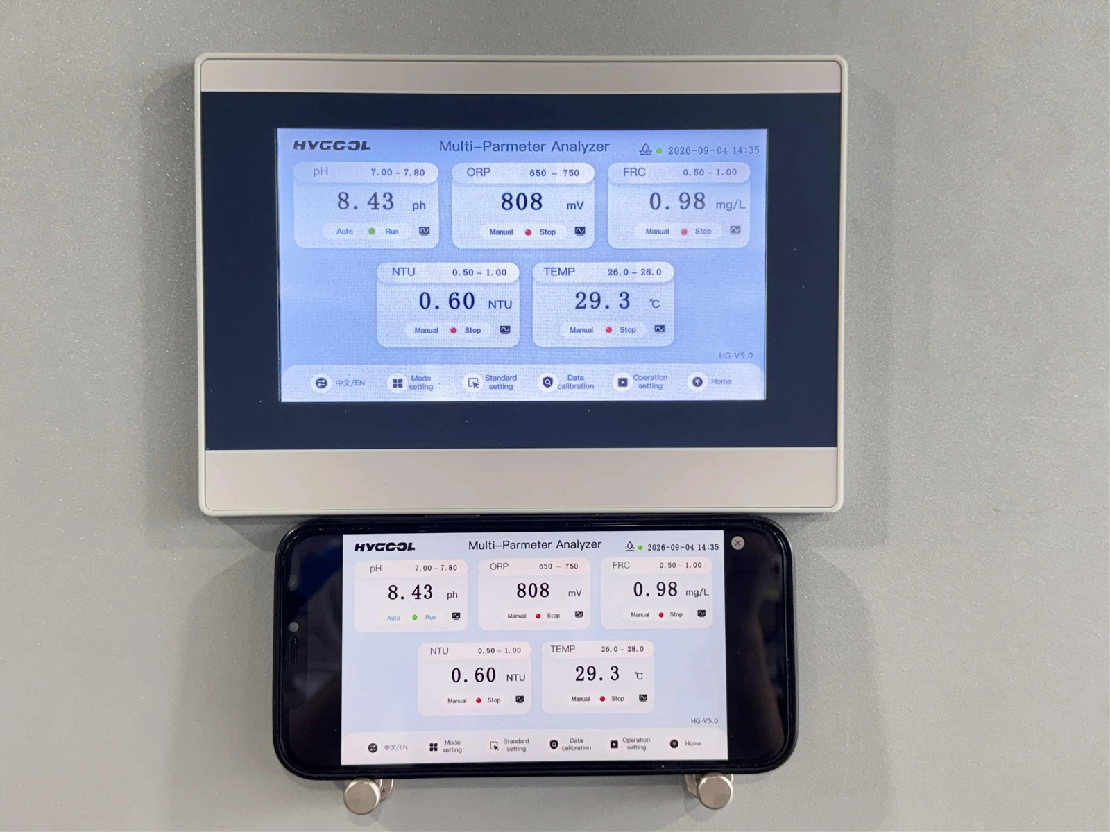 Water quality monitor display Water quality monitor display